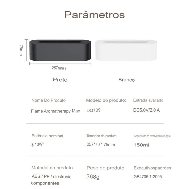 Umidificador e Difusor Chama Acesa